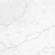 A slab of Nile Quartz Calacatta Alaska, a luxurious and striking white marble-look quartz, perfect for creating a clean and bright kitchen