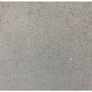 Close-up of an ST Quartz Grigio Sparkle Light slab, featuring a light grey base with a mix of dark speckles and reflective mirror flecks