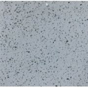 Close-up of an ST Quartz Bianco Sparkle slab, featuring a light off-white base with a dense mix of grey speckles and reflective mirror flecks