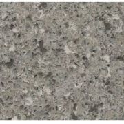 Silestone Alpina White quartz sample, showcasing its warm grey colour and densely packed, multi-toned crystalline fragments.