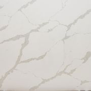 Nile Quartz Calacatta, a luxurious and timeless marble-look quartz, perfect for creating a statement kitchen island or worktop