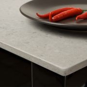 Nile Quartz Carrara Mist worktop, showing its soft grey tone and subtle misty pattern