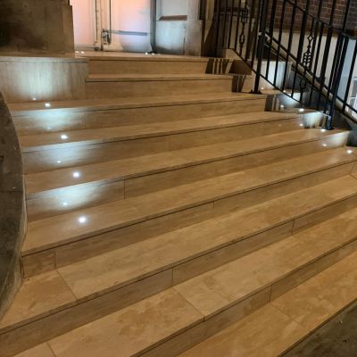 ST Stone Works was commissioned to make and install anti slip limestone steps for The Lucky Cat restaurant by Gordon Ramsey.