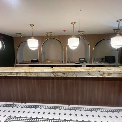 New Quartzite Bar top for the Pavilion bar.